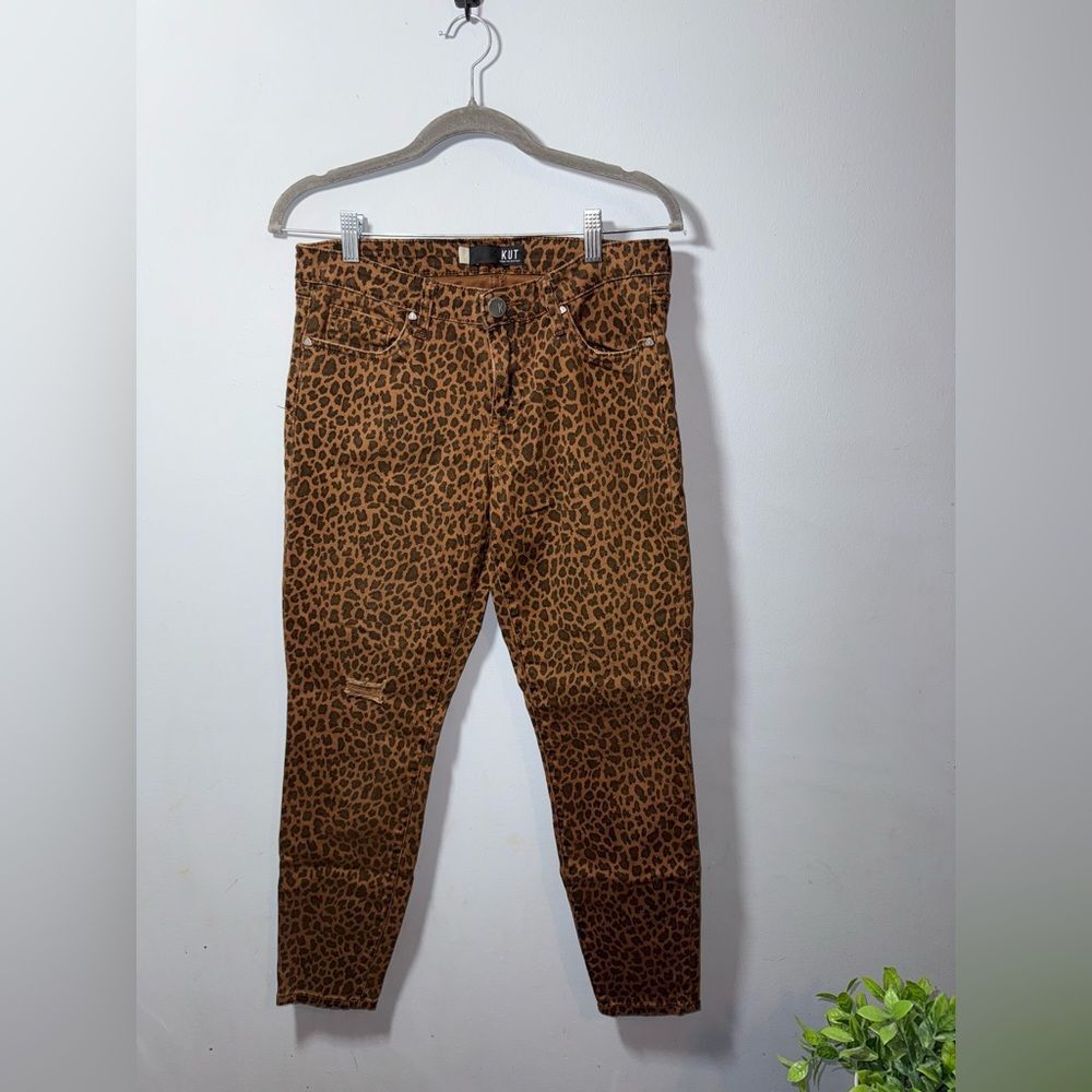 KUT FROM THE KLOTH Animal-print Donna Ankle SlimβSkinny Jeans Size 6 EUC